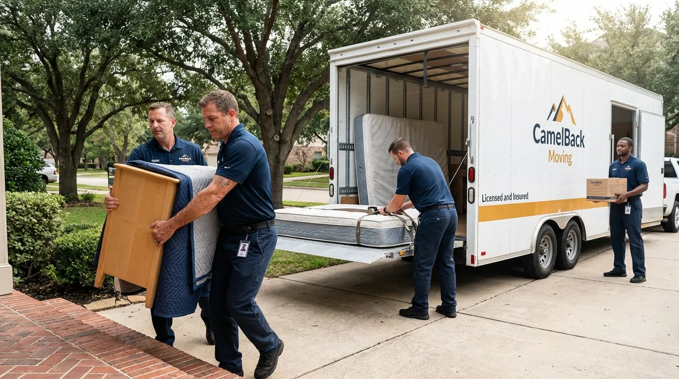 Crew loading residential truck for cross-state move from Shell Knob, MO
